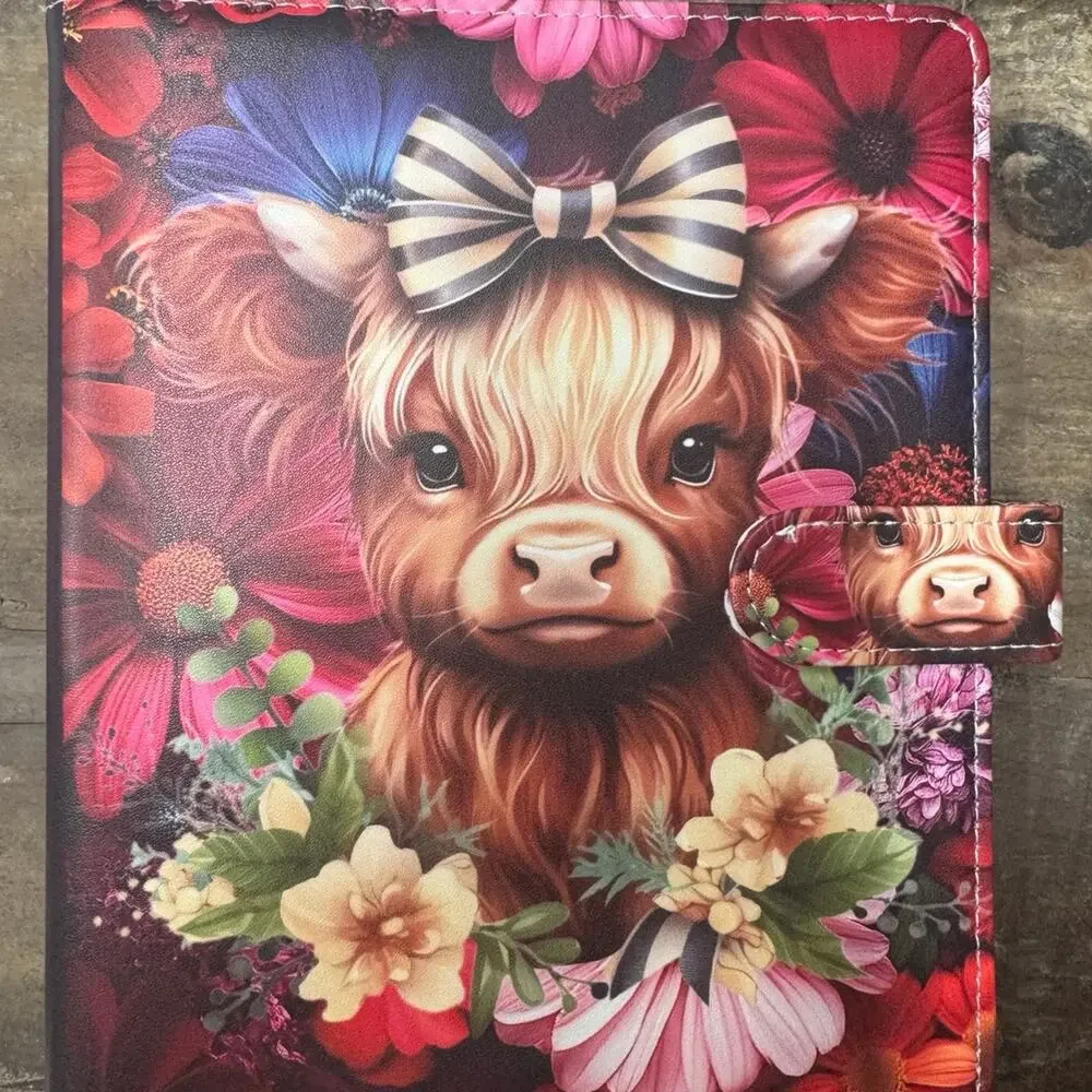 Highland Cow A5 Binder with matching printed paper & mousepad